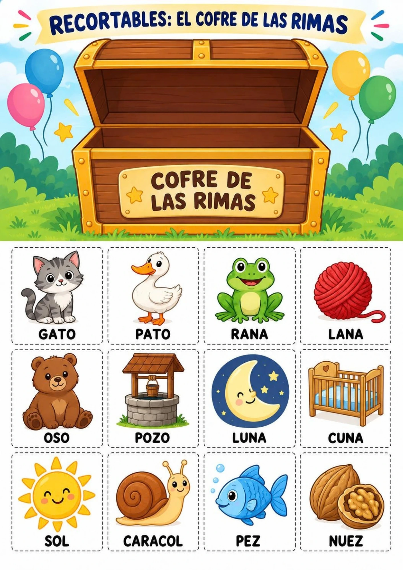 El cofre de las rimas: recortables