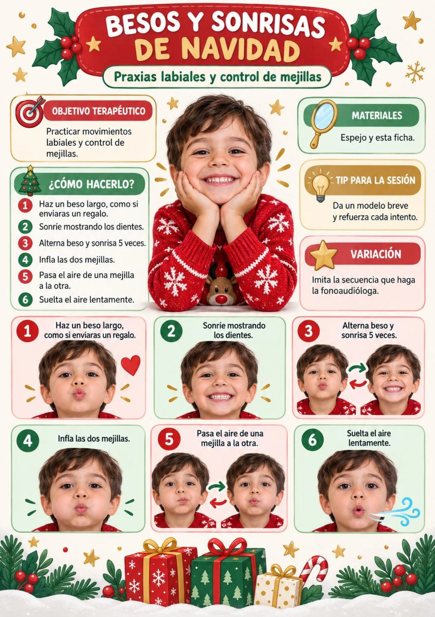 Besos y sonrisas de Navidad